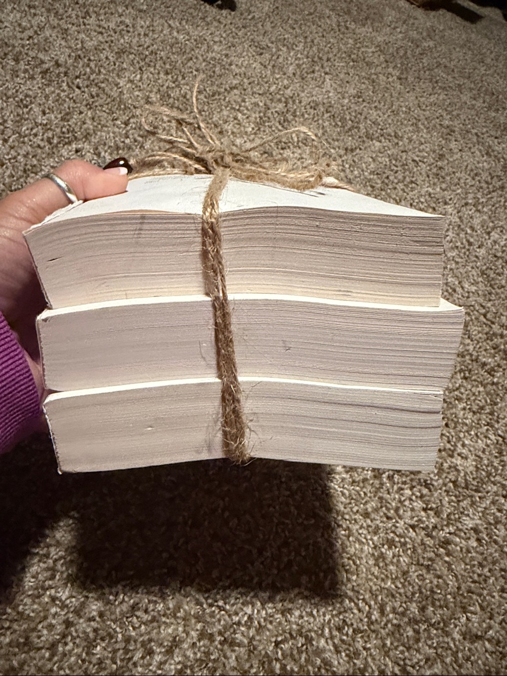 Stack of 3 hand-stamped “rescued” books (8”x5”x4”) - Picture 4 of 9